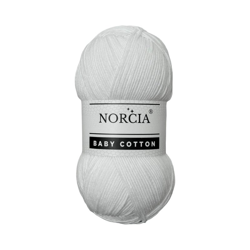 Norcia Baby Cotton, 55% Cotton 45% Acrylic Yarn, Fine/Sport (2) for Crochet and Knitting, Soft Amigurumi Yarn, 100 gr (361 yds) - Image 1