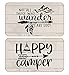 BXFAHZJ BXFAHZJ Happy Camper Not All Those Who Wander are Lost Door Mat 17x30 Inch Set of 2 Indoor Outdoor Entrance Doormat - Image 2