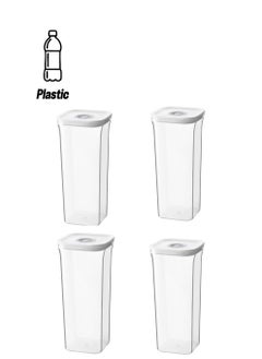 Bonita Transparent Sealed jars, Food-Grade Plastic Can Sealed Storage Box: Airtight Pantry Organizer 4 Pieces Set for Spices, Legumes, Rice, Cereals, Coffee , 1.5l  - Image 1