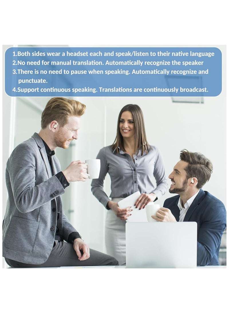 lekikpo Language Translator Earbuds Offer Two Way Real-time Translation in 138 Languages, with Bluetooth and an APP Provide Online Instant Voice Translation for Travel Business and Learning  - Image 3