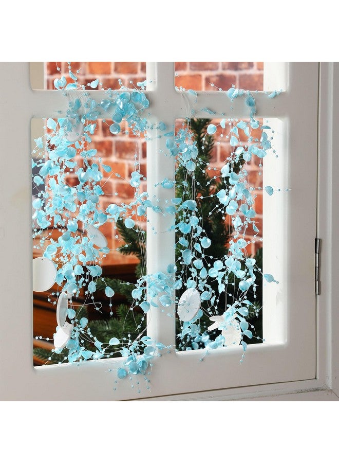Yinder Christmas 32.8 ft Shell Starfish Garland Ocean Themed Garland Coastal Beaded Beach Garland for Home Christmas Tree Curtains Mantle Fireplace Mantel Summer Wedding Party Supply (Light Blue) - Image 3