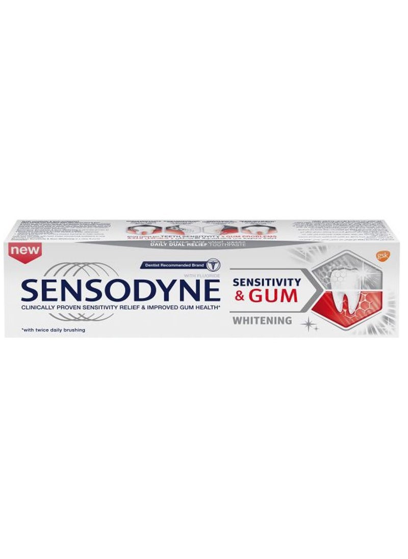 Sensodyne Sensitivity And Whitening for Sensitive Teeth And improved Gum Health 75ml  - Image 1
