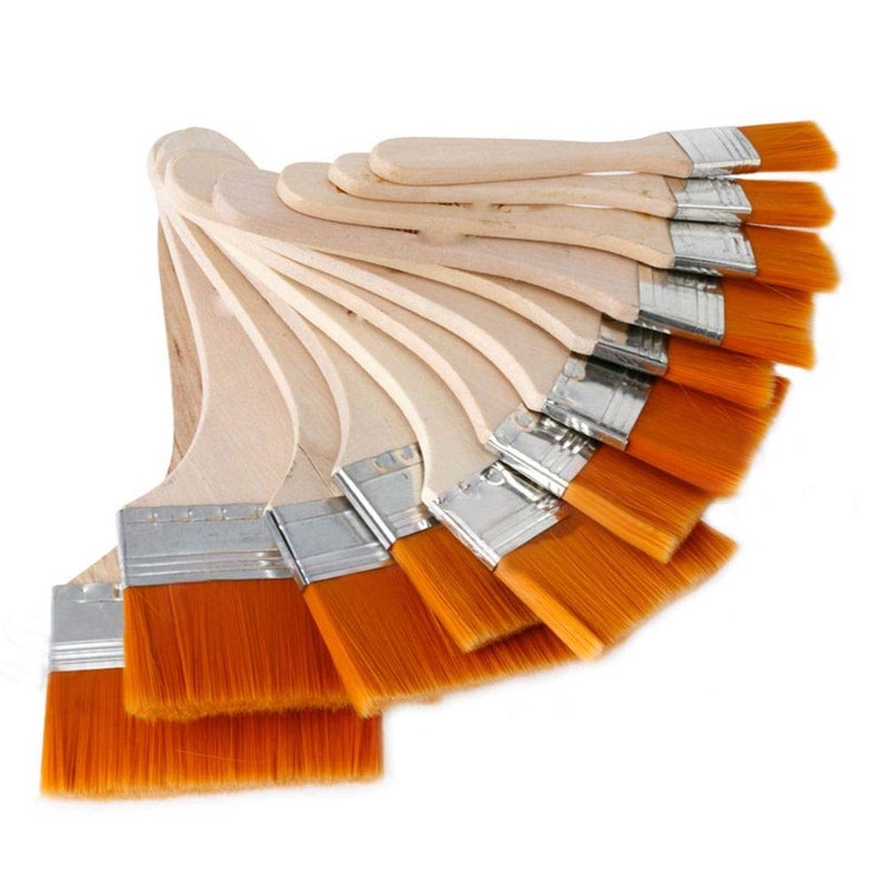 EORTA Set of 12 Art Paint Brushes Assorted Sized Nylon Painting Brushes with Wooden Handles for Acrylic, Oil, Paint, Varnishes, Watercolor, Painter, Students, Artist - Image 1