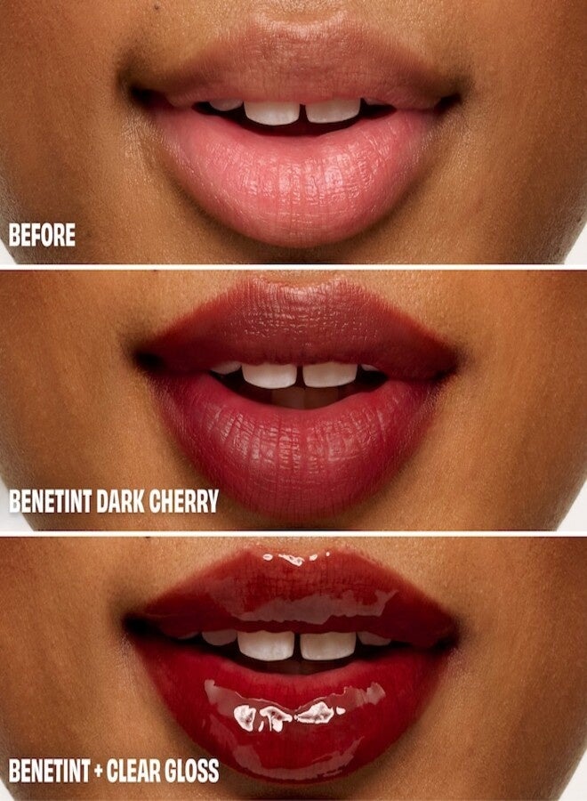 Benefit Benetint Pocket Pal Dual-Ended Longwear Lip Stain & Gloss Dark Cherry - Dark Cherry- Tinted Lip Stain & Clear Gloss, Long-Wearing 2-in-1 Formula, 2.6 mL - Image 3