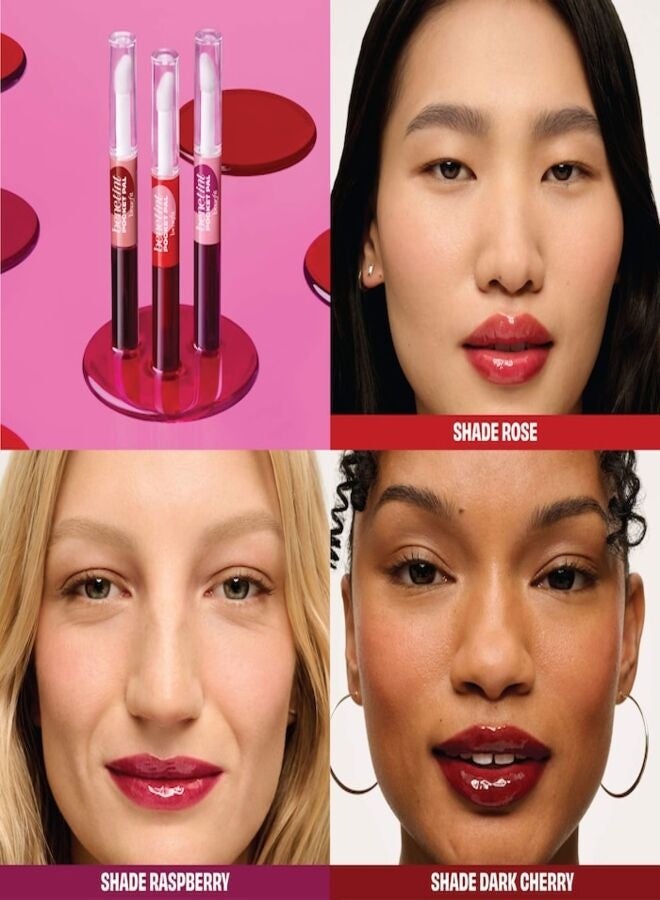 Benefit Benetint Pocket Pal Dual-Ended Longwear Lip Stain & Gloss Dark Cherry - Dark Cherry- Tinted Lip Stain & Clear Gloss, Long-Wearing 2-in-1 Formula, 2.6 mL - Image 5