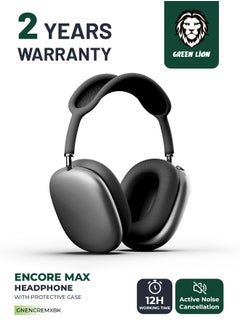 GREEN LION Encore Max Headphone with ANC and Protective case / Active Noise Cancellation / 12H Playtime / Detachable Ear Cushion / 180H Standby Time / Auto Power On/Off - Black  - Image 1