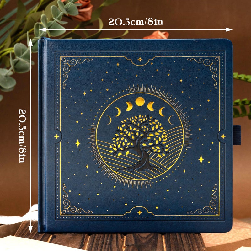 TIEFOSSI Tree of Life Journal, Square Dotted Journal for Women Men, Dot Aesthetic Notebook with 160 Numbered Pages, Hardcover Vegan Leather Journals with Bookmark, 160 GSM Thick Paper, 8 x 8 IN - Image 2