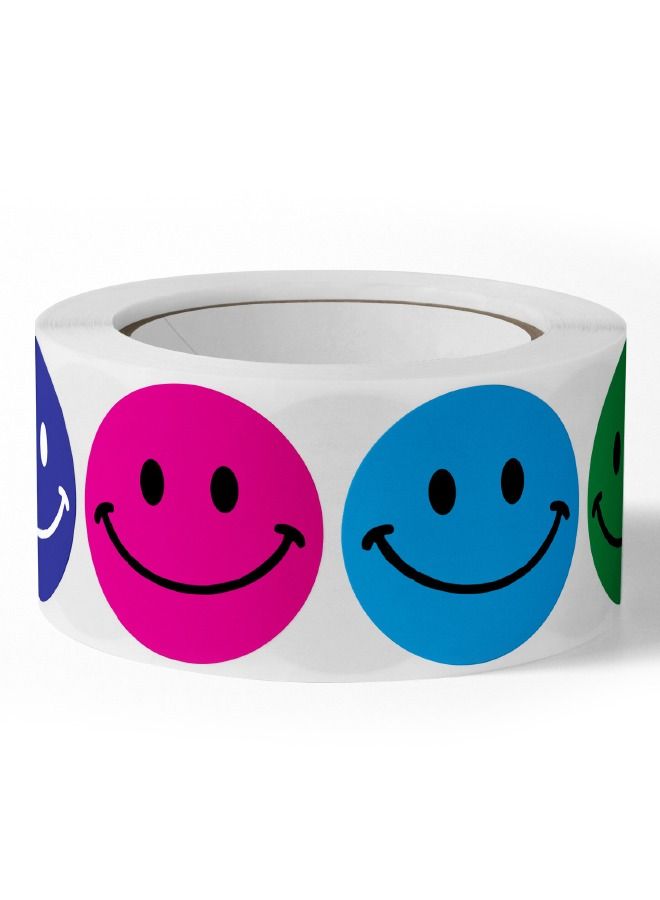500-Piece Smile Face Stickers Roll, Reward Stickers for Teachers Kids, Happy Face Rewards Stickers Circle Dots Stick Labels, Water Bottles, School, Home Etc, Party Supplies Stickers Roll - Image 5