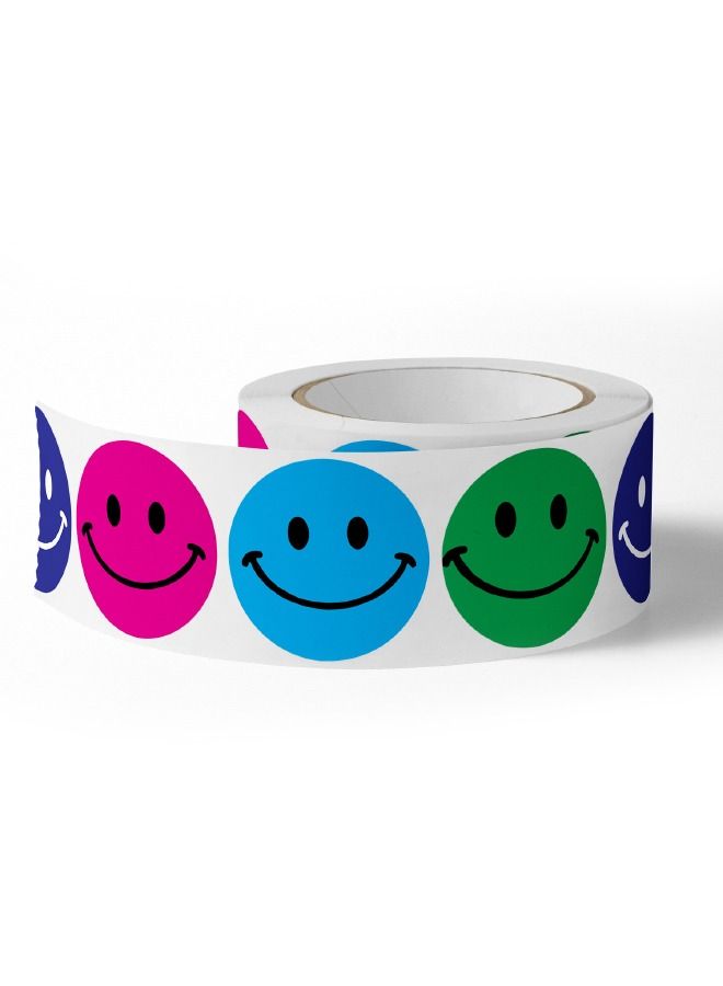 500-Piece Smile Face Stickers Roll, Reward Stickers for Teachers Kids, Happy Face Rewards Stickers Circle Dots Stick Labels, Water Bottles, School, Home Etc, Party Supplies Stickers Roll - Image 4