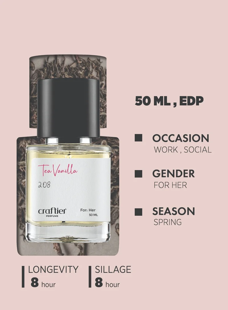 Craftier Perfume Inspired-Donna Green Stravangza TEA VANILLA - Inspired of-DONNA BORN IN ROMA GREEN STRAVAGANZA, Eau De Parfum for Women - 50ml, Long Lasting Floral Fragrance Upto 24 Hrs, Travel Size Women's Perfume for Women | Best Price UAE