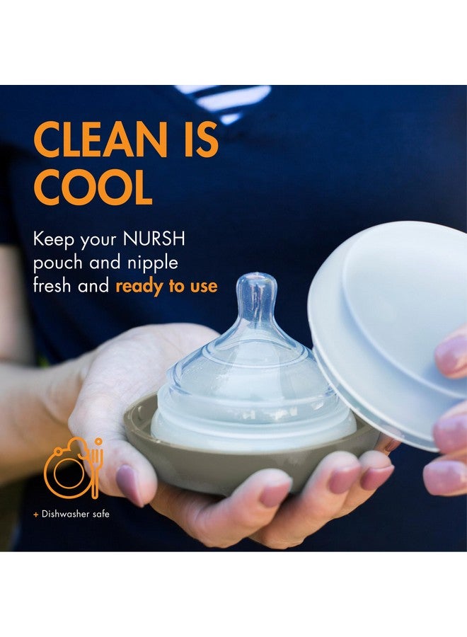 BOON مجموعة هدايا زجاجة الرضاعة بون نورش - أساسيات تغذية الأطفال للأمهات الجدد - تشمل زجاجات رضاعة سعة 4 أونصات و 8 أونصات، أغطية تخزين، حلمات تدفق سريع، أكياس تخزين، غطاء قشة، ومجموعة فرشاة زجاجة الأطفال مود. - Image 5