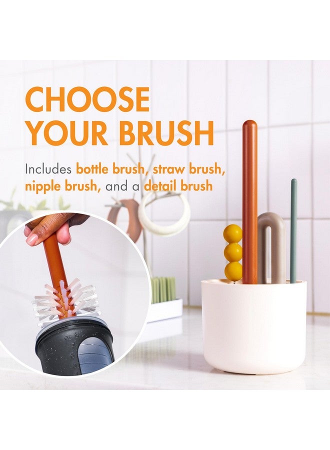 BOON مجموعة هدايا زجاجة الرضاعة بون نورش - أساسيات تغذية الأطفال للأمهات الجدد - تشمل زجاجات رضاعة سعة 4 أونصات و 8 أونصات، أغطية تخزين، حلمات تدفق سريع، أكياس تخزين، غطاء قشة، ومجموعة فرشاة زجاجة الأطفال مود. - Image 4
