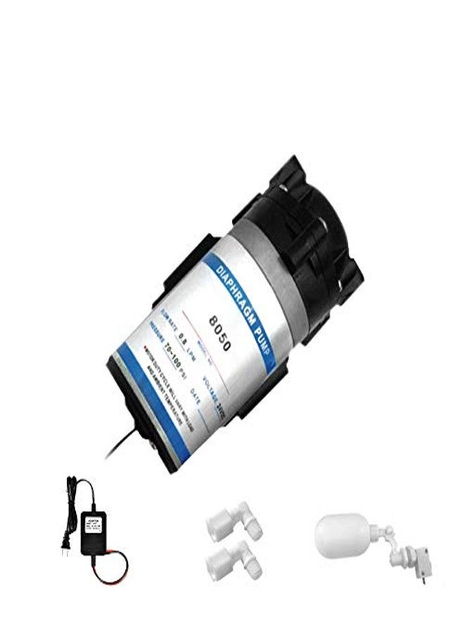 Max Water مضخة معززة لنظام التناضح العكسي لحوض السمك بقدرة 50 جالونًا في اليوم + صمام عائم إلكتروني، وصلتان - كوع 1/4 بوصة قطر خارجي × 3/8 بوصة قياس داخلي - Image 1