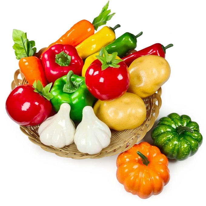 16 PiecesSet Artificial Vegetables Simulation Vegetables Decoration Kitchen Home Decor Realistic Fake Vegetables Decor Set Photo Props