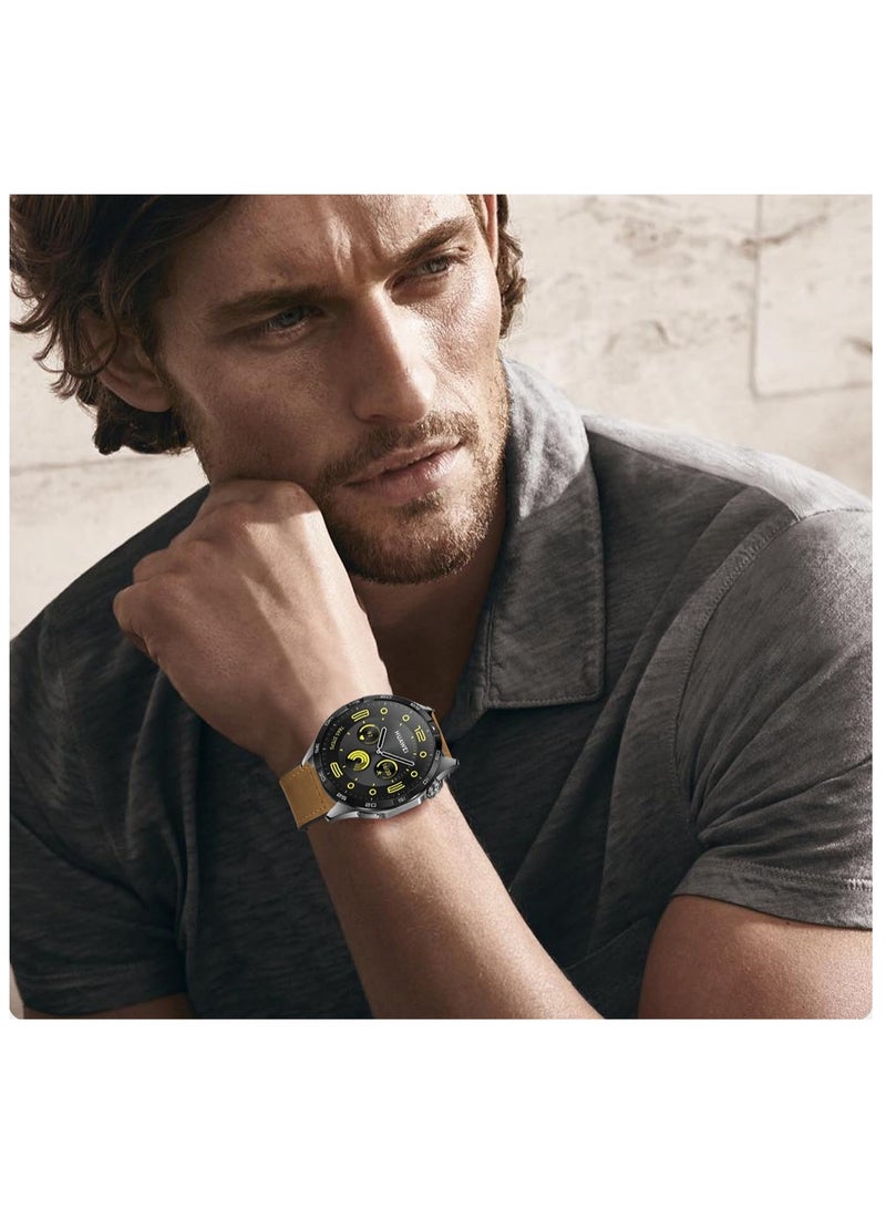 20mm Leather Strap Compatible with Galaxy Watch 7/6/6 Classic/5/5 Pro/4/4 Classic/3/Gear S2, Replacement Strap for HUAWEI Watch 2/ GT2 42mm/GT3 42mm,Brown - Image 5