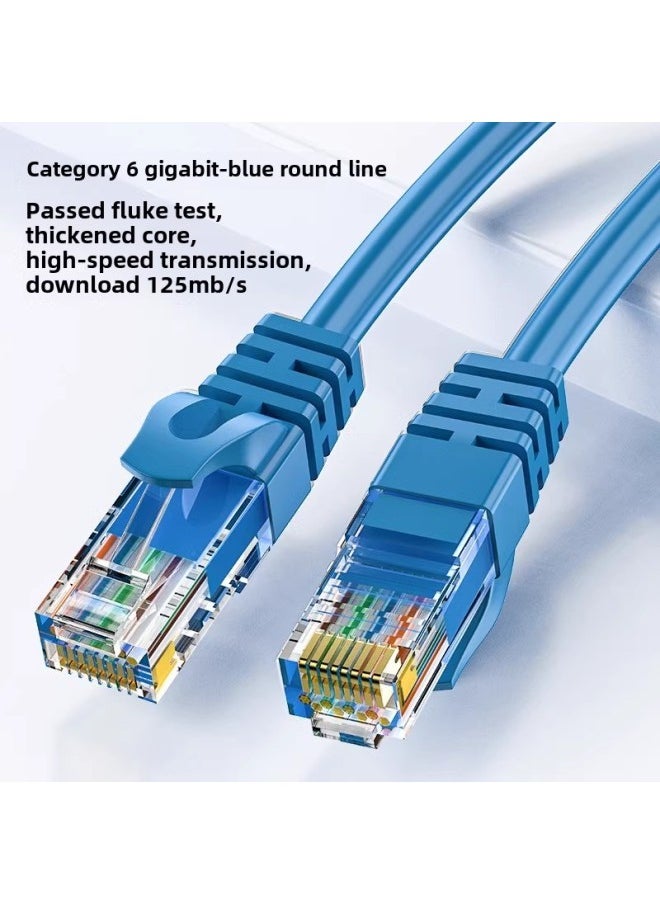 Generic Network Cable Apron Super Category 6 Super Category 5 Double Shielded Gigabit Home 10 Gigabit Computer Broadband Router Finished Network Cable-Color:Category 6 Tested Blue 【gigabit Network Speed Wit  - Image 1