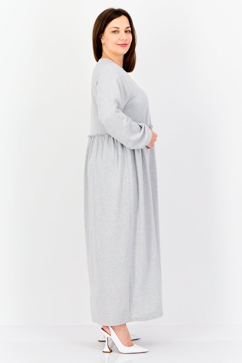 trendyol Women Heather Maxi Dress, Grey - Image 3