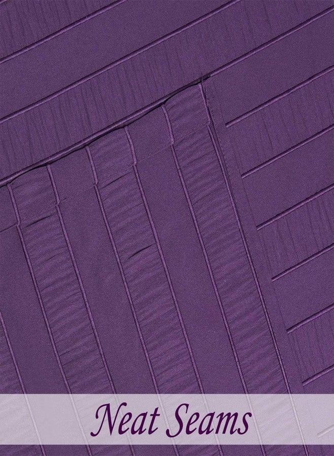 Central Park Purple Shower Curtains Gathered Stripe Seersucker Puckered Ruffle Decorative Pattern for Modern Elegant Bathroom Spa Hotel with Buttonholes 70"x72", Not Waterproof，Aubergine - Image 5