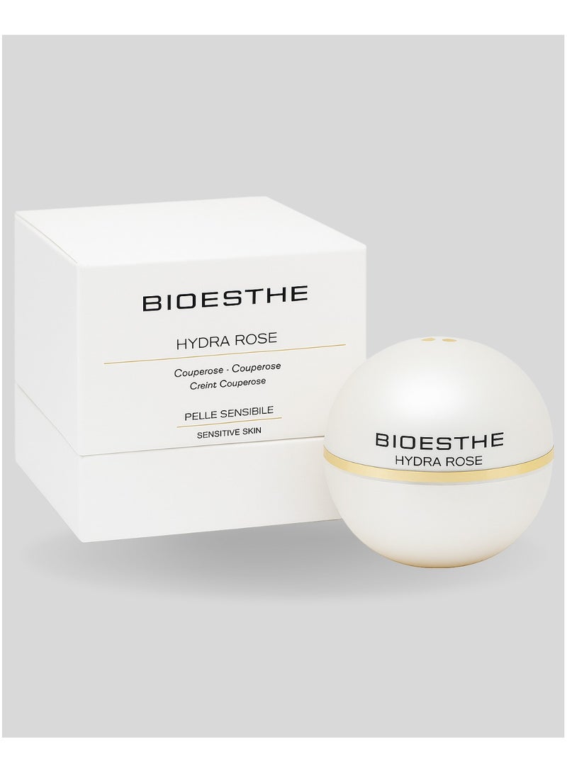 Bioesthe Hydra Rose Soothing Face Cream for Sensitive Skin – Anti-Redness Couperose Moisturizer with Aloe Vera, Shea Butter & Rose Extract 50ML - Image 1