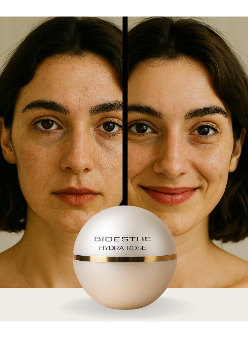 Bioesthe Hydra Rose Soothing Face Cream for Sensitive Skin – Anti-Redness Couperose Moisturizer with Aloe Vera, Shea Butter & Rose Extract 50ML - Image 2
