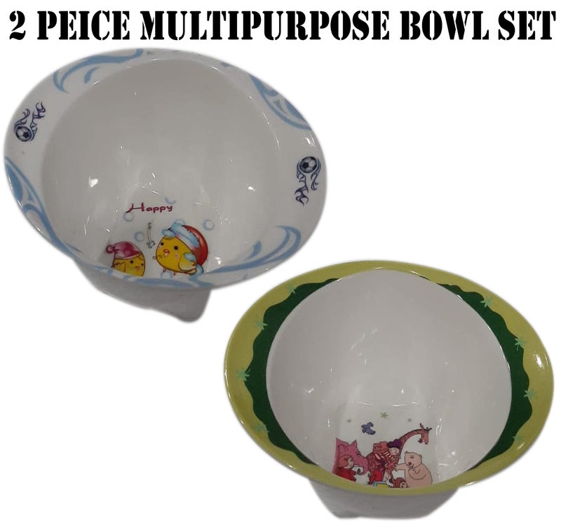 ZIDO (Pack of 2 Multi-Purpose Oval Shape Cartoon Character Bowls for Serving All Type of Snacks Items (Fish and Jungle Safari). - Image 2