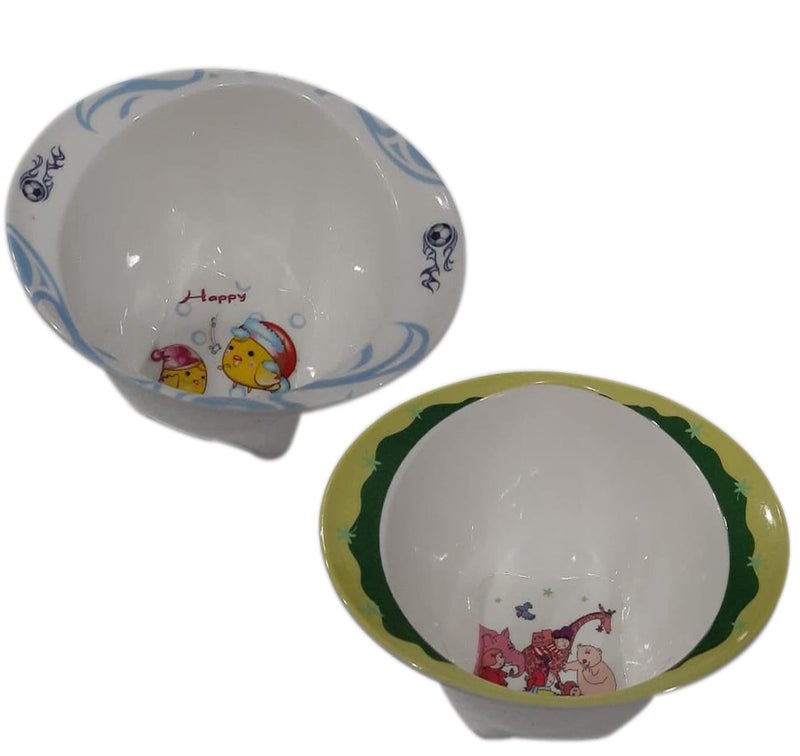 ZIDO (Pack of 2 Multi-Purpose Oval Shape Cartoon Character Bowls for Serving All Type of Snacks Items (Fish and Jungle Safari). - Image 1