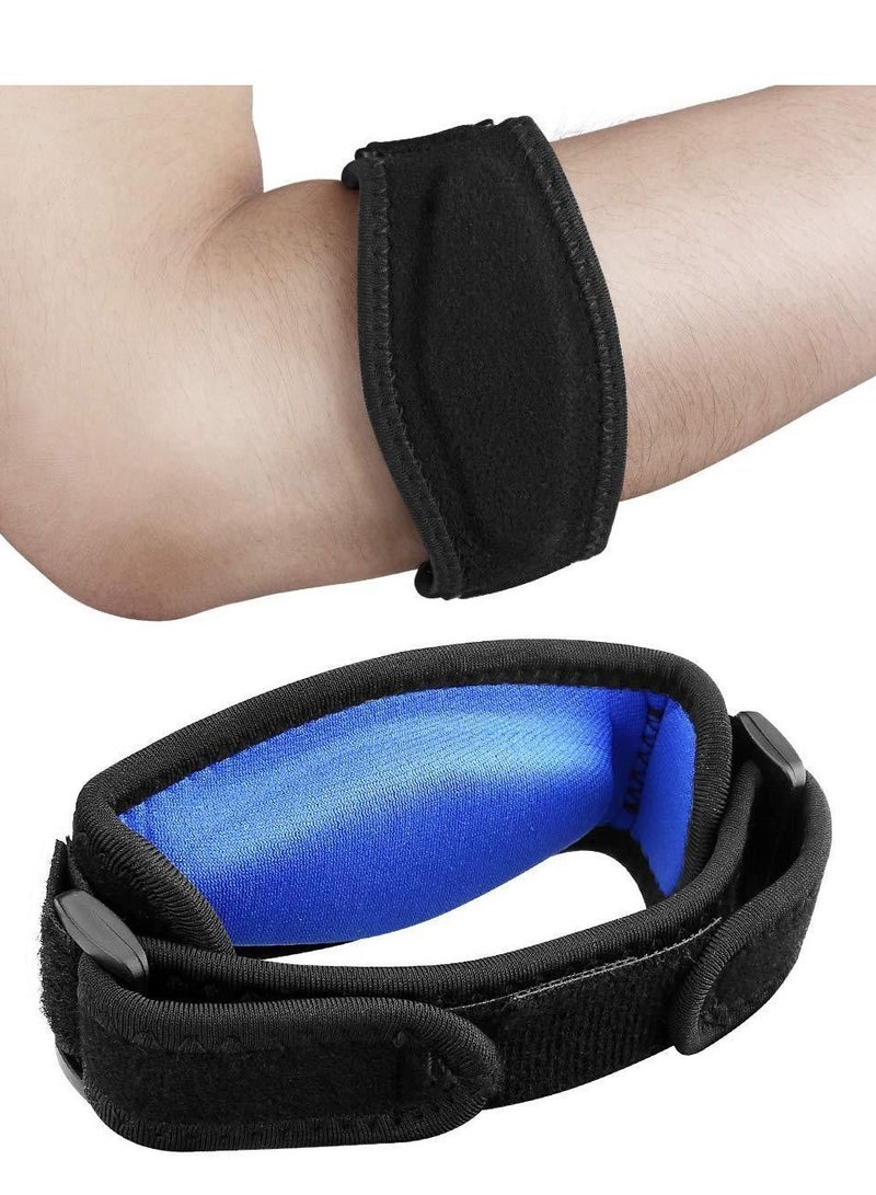 دوركو حزام دعم الكوع مع وسادة الضغط و حزام الكوع لف ، تخفيف الألم طويل الأمد  فرقة الكوع الصديقة للجلد (أسود وأزرق) - Image 2