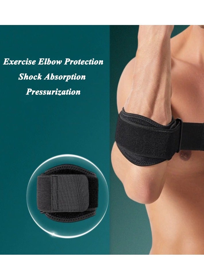 دوركو حزام دعم الكوع مع وسادة الضغط و حزام الكوع لف ، تخفيف الألم طويل الأمد  فرقة الكوع الصديقة للجلد (أسود وأزرق) - Image 4