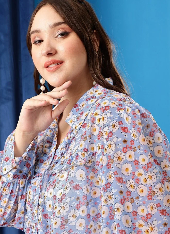 CURVY STREET Floral Printed Shirt for Women