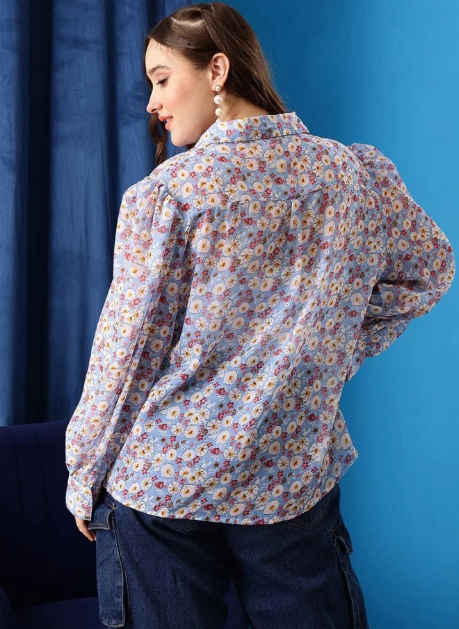 CURVY STREET Floral Printed Shirt for Women
