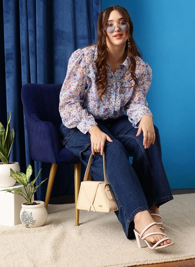 CURVY STREET Floral Printed Shirt for Women