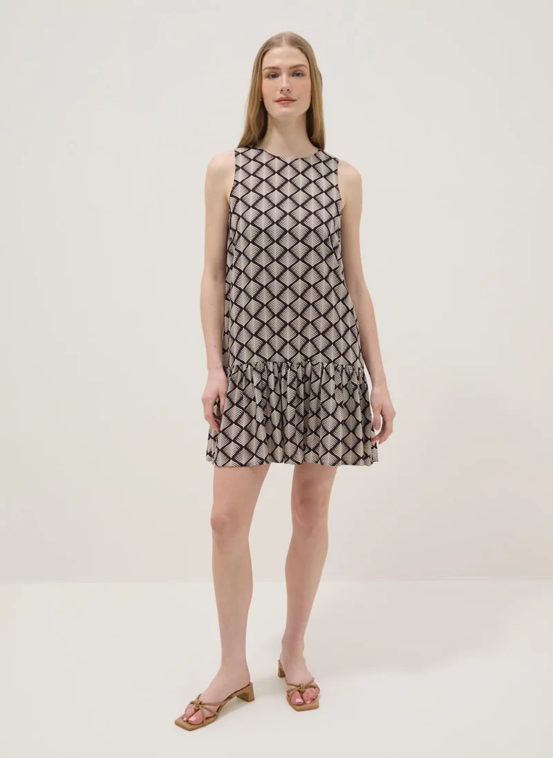 او في اس OVS Multicolour Dress With Geometric Pattern