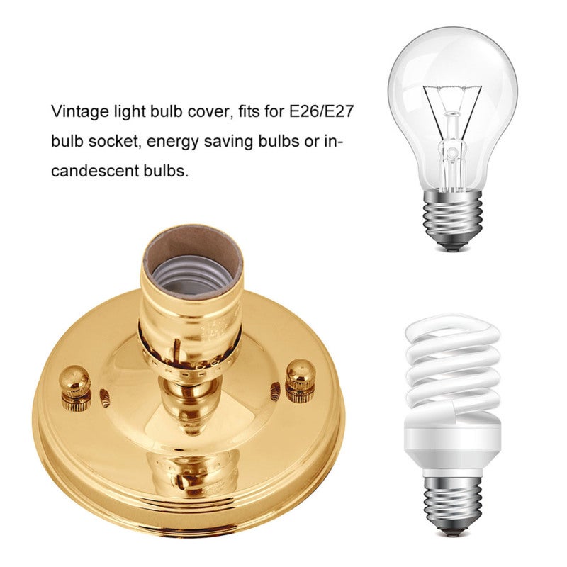 Vintage Light Socket Heat Resistant Metal Iron Electroplated Durable - Easy To Install Clean DIY Lighting Fixture Replacement E26/E27 Bulb Holder for Home Restaurant Coffee Shop Decor - Image 3