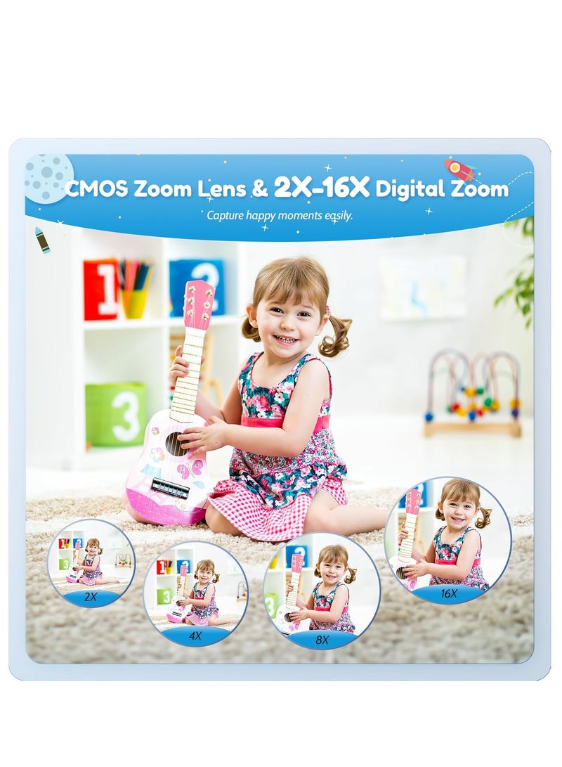 Digital Camera for Kids Fill Light, 1080P FHD Camera, Vintage Camera, Retro Digital Camera CCD for Teens Boys Girls Seniors Student Children, 32GB SD Card,16X Zoom - Image 4