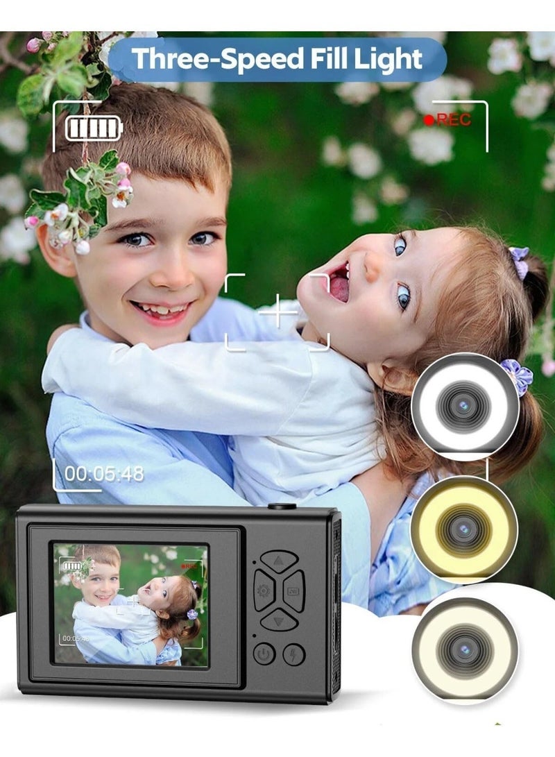 Kids Digital Camera, 48MP 4K UHD Retro Vintage Camera with Fill Light, 16X Zoom Anti-Shake, 2.8" LCD Screen, Rechargeable with 32GB SD Card, Best Gift for Children Boys Girls Age 5-15 - Image 5