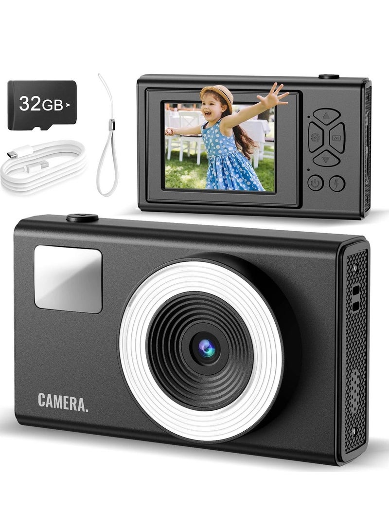 Kids Digital Camera, 48MP 4K UHD Retro Vintage Camera with Fill Light, 16X Zoom Anti-Shake, 2.8" LCD Screen, Rechargeable with 32GB SD Card, Best Gift for Children Boys Girls Age 5-15 - Image 1