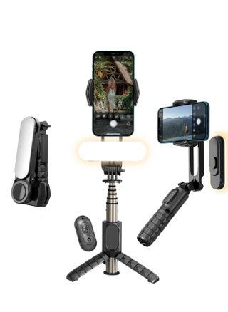 Gimbal Stabilizer For Smartphones, 360° Rotation Tripod with Wireless Remote Fill Light, Portable Phone Holder Auto Balance 1-Axis Gimbal for Filming Bluetooth Selfie Stick Mobile Phone Holder - pzsku/Z5D8476D29AEB1B1F5199Z/45/_/1718788472/7f4da832-dede-49aa-849a-441d9cd9b837