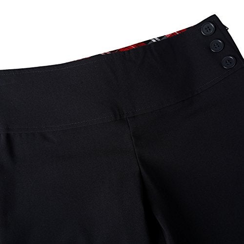 Bienzoe Girls School Uniform Pant: Kids Adjustable Waist Durable Straight Leg Dress Trouser Black 10 - Image 4