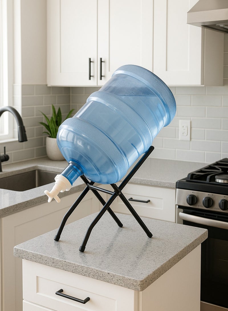 المفرج حامل موزع زجاجات مياة قابل للطي أسود 40x34سم - Image 2