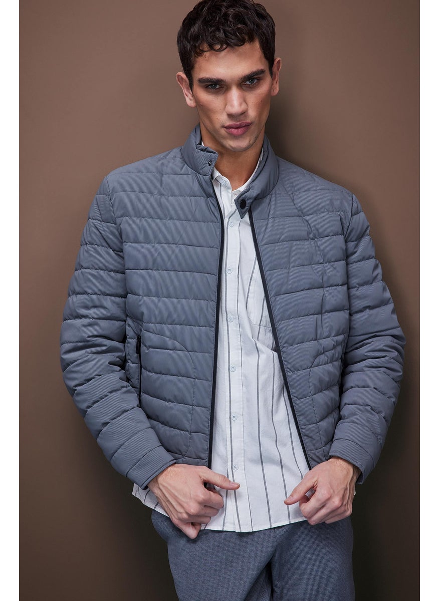 DeFacto - Man Slim Fit Stand Collar Zippered Puffer Jacket - Image 1