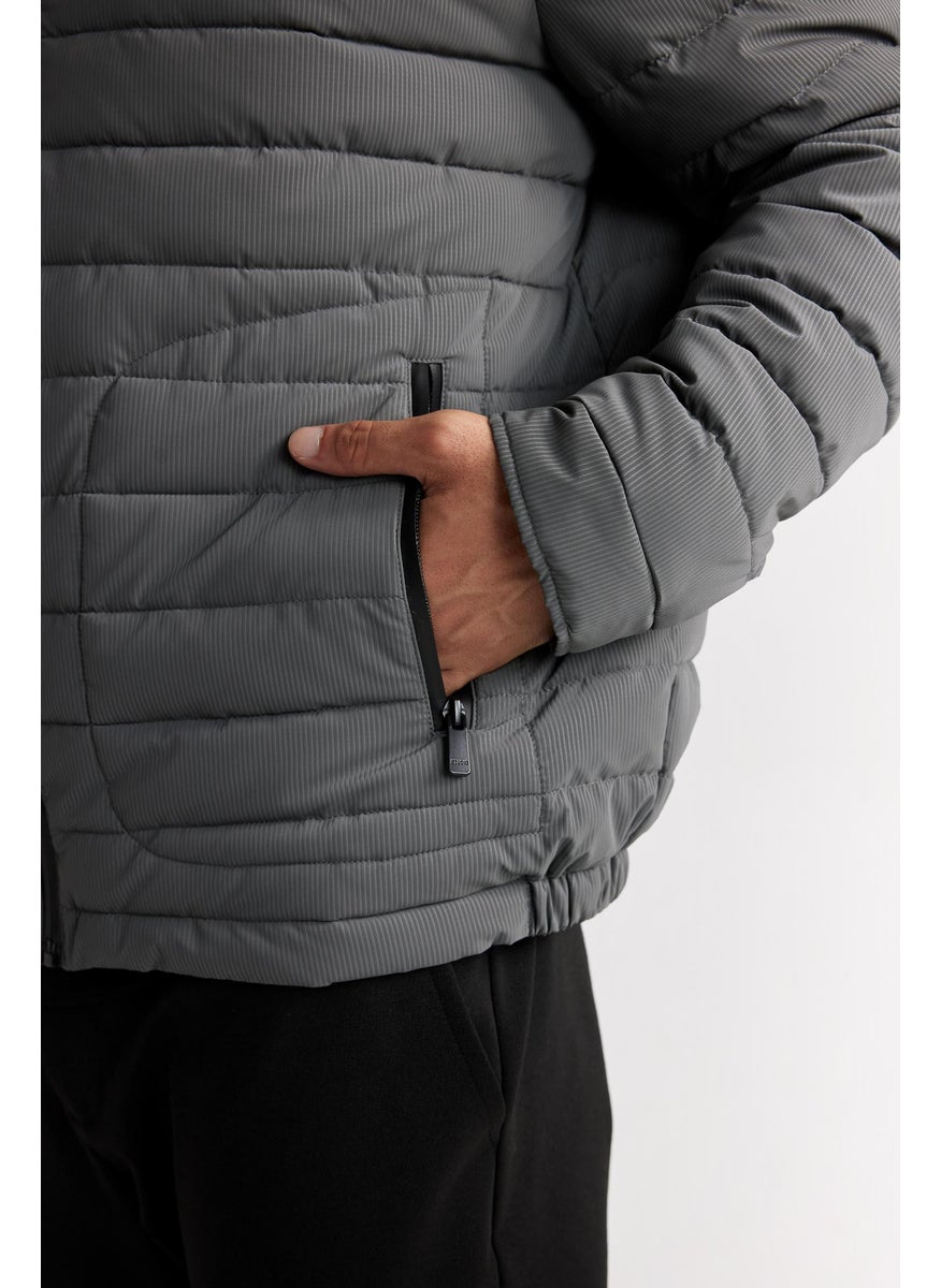 DeFacto - Man Slim Fit Stand Collar Zippered Puffer Jacket - Image 1