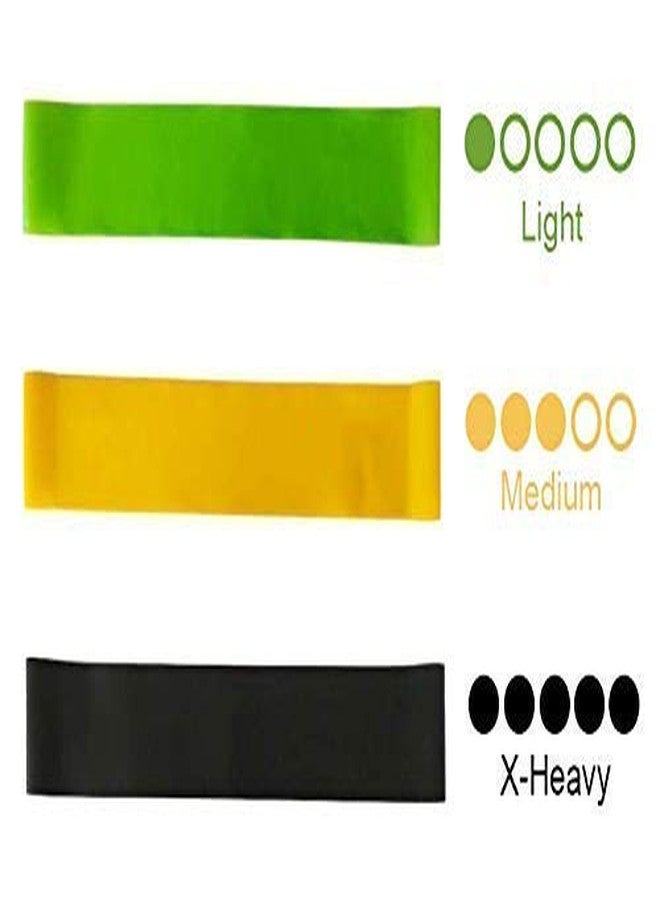 VIRTUAL WORLD Fitness Rubber Band Gym Workouts, Stretching, Yoga, Home Fitness, Physical Therapy -Multicoloured 12inch Loop Resistance Bands with Light, Medium (Set of 3) - Image 5