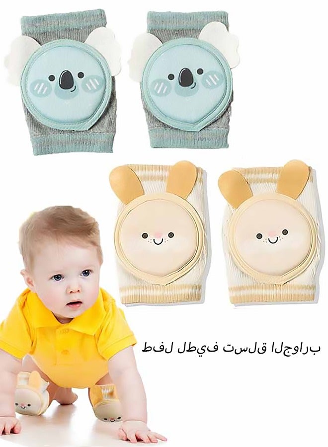 أطقم كوع الركبة للأطفال من 2 أزواج - كوع ركبة منبعثة للهواء مزودة بكوع اسفنج - مقاومة للانزلاق - ملاءمة للأطفال الذكور والإناث - لاستخدام على أرضيات البيت، ملاعب الحدائق، مراكز التعليم المبكر، أنشطة الداخل والخارج اليومية، ومشي والزحف للأطفال حسب المواسم - Image 1
