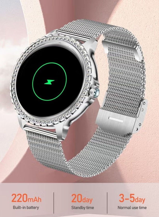 RollsTimi  Women's smart watches, Bluetooth calls, fitness trackers and heart rate sleep monitors, 1.32 " full screen waterproof watches, smart watches for fashion women  - Image 2