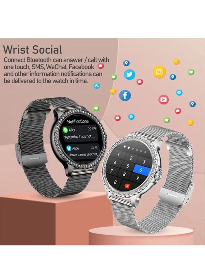 RollsTimi  Women's smart watches, Bluetooth calls, fitness trackers and heart rate sleep monitors, 1.32 " full screen waterproof watches, smart watches for fashion women  - Image 4