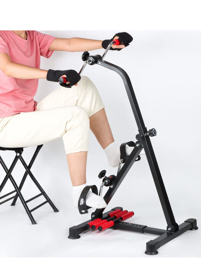 XiuWoo Pedal Exerciser Bike Hand Arm Leg and Knee Stroke Recovery Equipment for Seniors, Elderly physical therapy sit exercise with Foot Massage Roller, Hand Arm Leg & Knee Rehabilitation Training  - Image 1