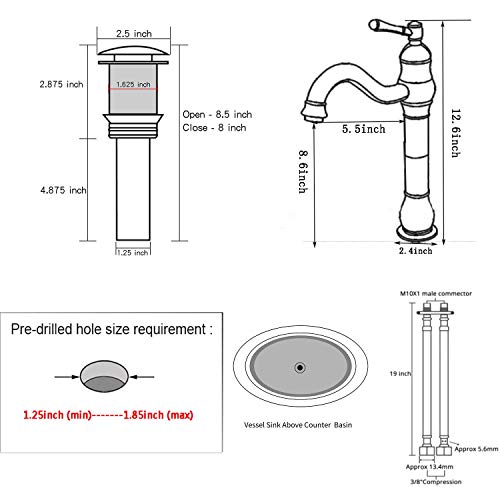 GGStudy 360° Swivel Chrome Single Handle One Hole Bathroom Sink Faucet Matching with Pop Up Drain - Image 2