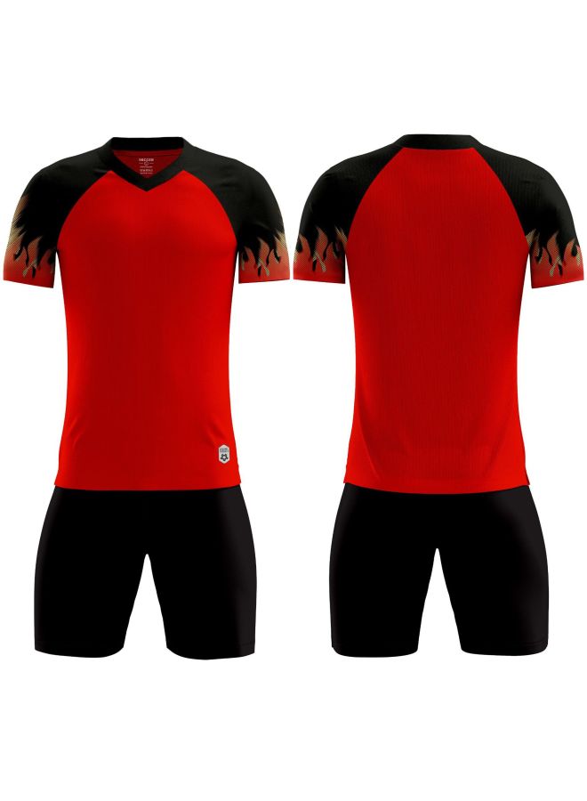 Children's Soccer Wear Men's Competition Team Wear Summer Training Bilateral Pocket Short Sleeve Children's Soccer Wear