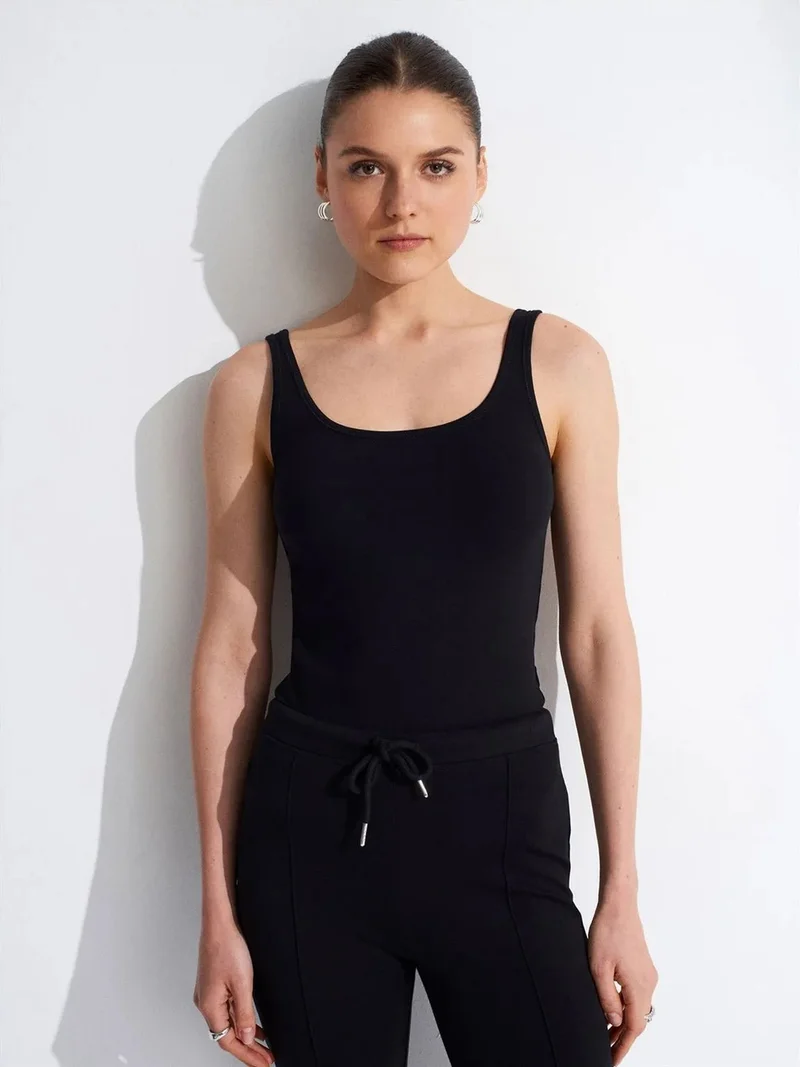 Dilvin DILVIN Sleeveless Slim Fit Jersey Blouse