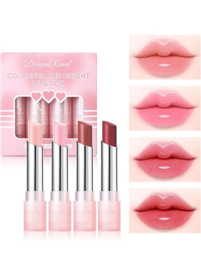 Dragon Ranee 4Pcs Magic Color Changing Lipstick, Moisturizing Lip Tinted Glaze Set for Women - Image 1
